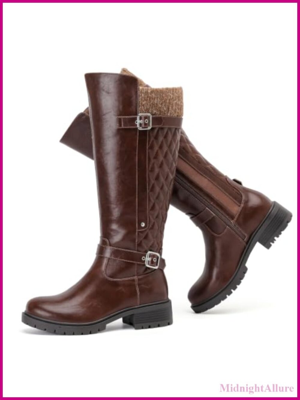 Extra Wide Calf Knee High Boots Memory Foam Side Zip Low Heel